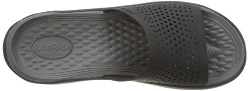 Crocs LiteRide Slide Unisex Adulta Chancla, Negro (Black/Slate Grey), 38/39 EU