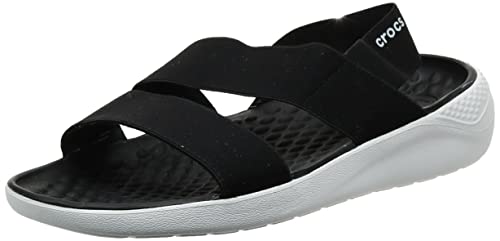 Crocs LiteRide Stretch Sandal W Mujer Sandali, Negro (Black/White), 36/37 EU