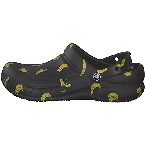 Crocs Zuecos Unisex Bistro Graphic, Negro Amarillo, 41/42 EU