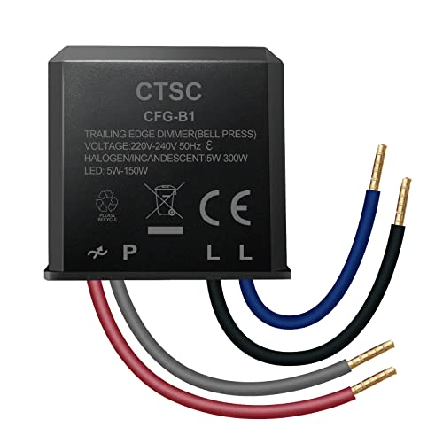 CTSC Dimmer empotrado - dimmer led 220V - regulador para led - silencioso, adecuado para LED regulables, lámpara incandescente halógena