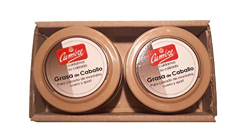 CUMBRE GRASA DE CABALLO - Pack de 2 unidades!! - PROTECCIÓN PARA EL CALZADO DEPORTIVO Y DE MONTAÑA (INCOLORO - 50 Gr)