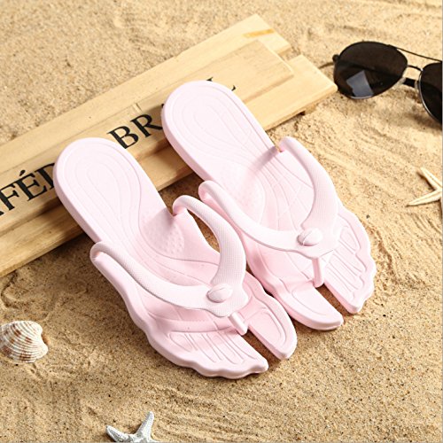 CWJDTXD Zapatillas de verano Pareja viaje flip-flops impermeables hombres y mujeres con plegables ducha plegable ultra-ligero portátil baño antideslizante, S (apto para 35-36 yardas), rosa