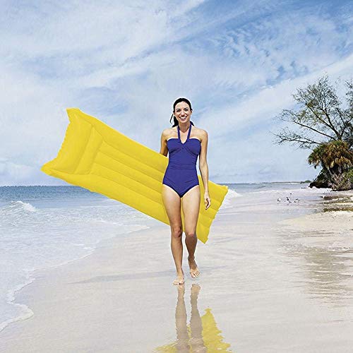 CYSJ Tumbona Inflable para Piscina Hamacas Inflables Cama Inflable Fila Cama Flotante Plegable Juguetes acuáticos para Piscinas Agua Hamaca for Adultos - Amarillo