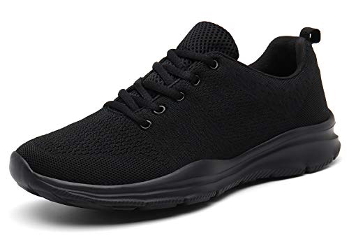 DAFENP Zapatillas de Running para Hombre Mujer Zapatos para Correr y Asfalto Aire Libre y Deportes Calzado Ligero Transpirable (Negro, Numeric_40)