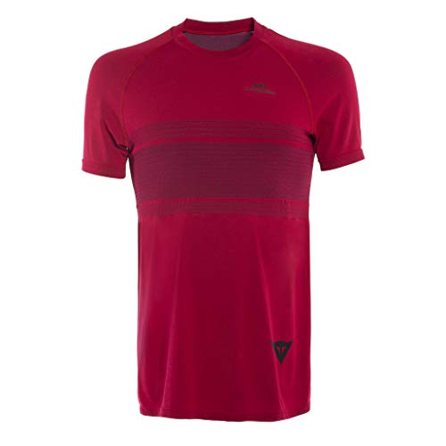 Dainese Awa tee 4 Camiseta de MTB, Chili-Pepper/Negro-Iris, S Mens