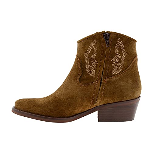 Dakota Boots Botines tacón Medio Estilo Cowboy Talla: 38 Color: Taupe