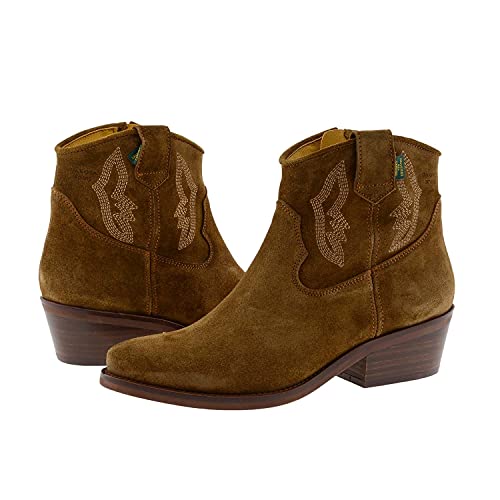 Dakota Boots Botines tacón Medio Estilo Cowboy Talla: 38 Color: Taupe