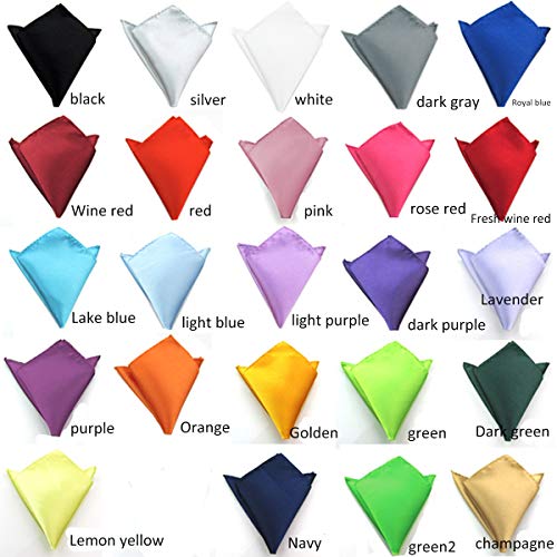 dancepandas Pañuelo de Bolsillo Chaqueta 24PCS Seda Men Handkerchief para Boda, Fiesta, Otras Ocasiones, 24 Colores, 22 x 22 cm