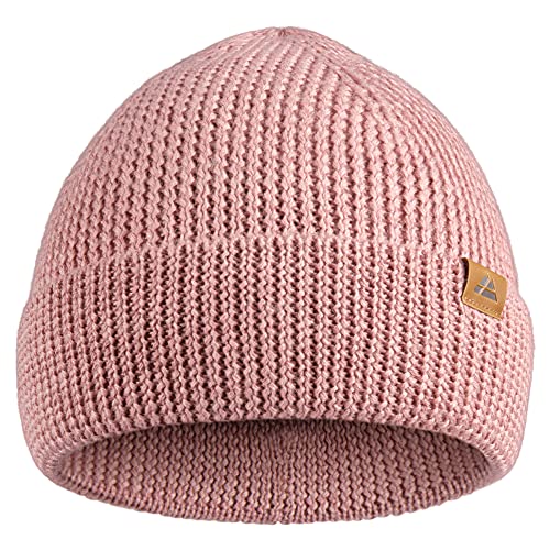 DANISH ENDURANCE Gorro Beanie de Lana Merina para Hombre y Mujer, Suave y Elástico, con Materiales Reciclados, Negro, Gris, Azul y Gris Claro (Rosa)