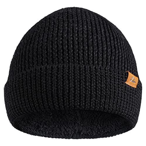 DANISH ENDURANCE Polar Fleece Merino Beanie One Size Black 1-Pack