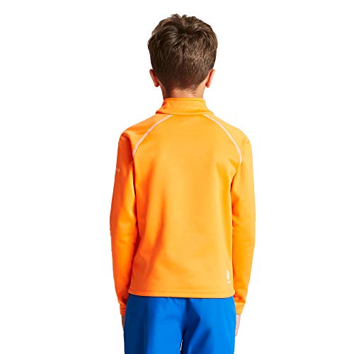 Dare 2b Forro Polar para niños con Forro Polar elástico y Parte Trasera cálida de Secado rápido con Media Cremallera, Infantil, Forro Polar, DKL360 4PEK15, Naranja Vibrante, 42