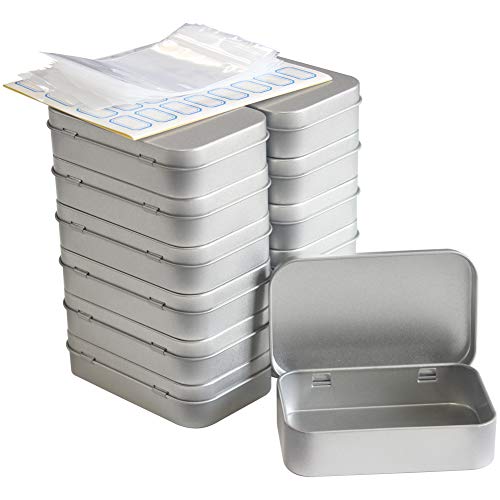 DARUITE 12 PCS Caja Metalica Almacenaje con Tapa Almacenamiento Portátil Gadget Pequeño 9,5 x 6 x 2,2 cm