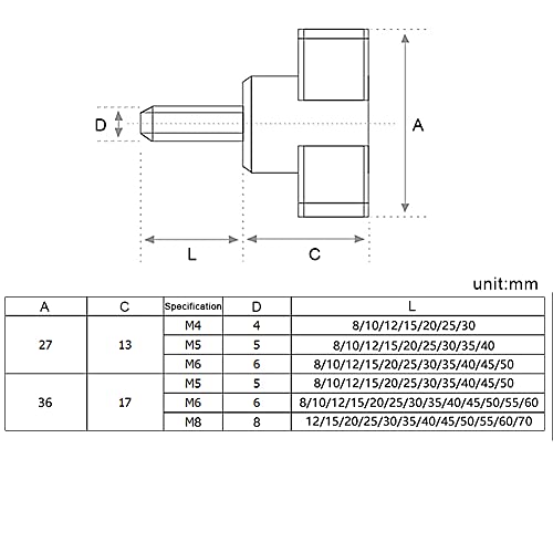 Daytwork Tornillos de sujeción de hardware para pulgar – M4 M5 M6 304 acero inoxidable mango Z mango de sujeción Perilla de tornillo de sujeción con tornillos de ala apretada