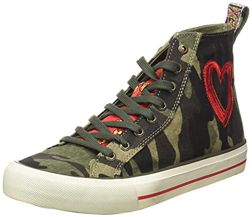 Desigual Shoes_Beta_Militar, Zapatillas Mujer, Verde, 37 EU