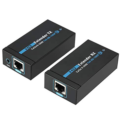 Docooler 60M HD Extensor 1080p 3D Receptor Transmisor HD a través de Cat 5e / 6 RJ45 de Ethernet Adaptador Enchufe EU