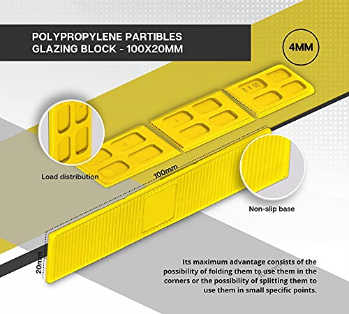 DOJA BARCELONA | Cuñas Acristalamiento 2 4 6mm | Cuñas para Cristales Azul + Amarillo + Verde | PACK 150 | Cuñas Plastico Espaciar Objetos | Calzos para Cristales, Calzo de Plastico para Vidrio