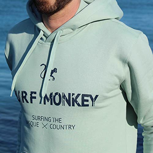 DRESSED IN MUSIC PLAY WITH ME Hoodie Sudadera con Capucha para Hombre - Sudadera Algodón Orgánico Surf Monkey (Sage, x_l)