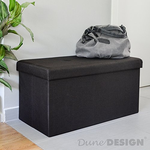 DuneDesig Arcón de almacenaje 80L con Banco 76x38x38cm Plegable Marrón