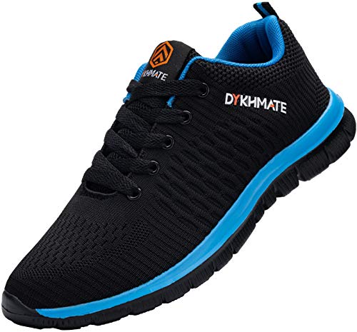 DYKHMATE Zapatillas de Deportes Hombre Ligero Transpirable Zapatos para Correr Gimnasio Casual Sneakers (Azul Negro,42 EU)