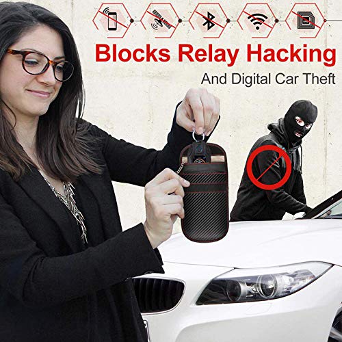 EasyULT Faraday Bolsa para Llaves de Coche Funda para Bloqueo de señal de Llave de Coche, RFID para Dispositivos de Bloqueo antirrobo RFID/WiFi/gsm/LTE/NFC (2 Paquetes)