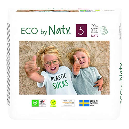 Eco By Naty, Pantalones de Transición Ecológicos, 20 Unidades, 5 (12-18 kg)