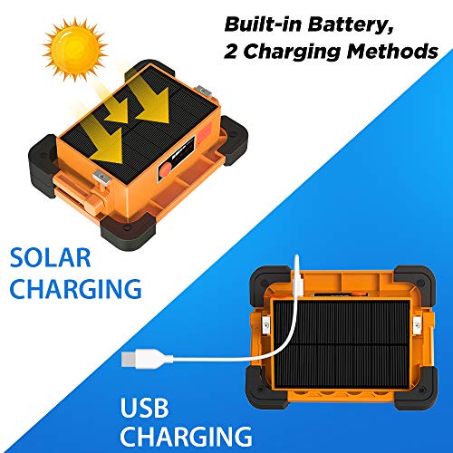 Elekin Luz de Trabajo LED Recargable 60W, 3000LM Lámpara LED para Exteriores Recargable a Prueba de Agua, Lámpara de Proyector Portátil con Batería Incorporada Lámpara de Camping 4 Modos Ajustables