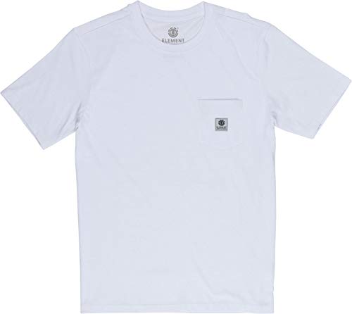 Element Basic Pocket Label - Camiseta de Manga Corta para Hombre Camiseta de Manga Corta, Hombre, Optic White, XS