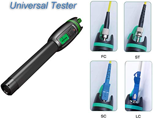 Elfcam - Localizador Visual de Fallos, Entrega con el Adaptador SC Macho a LC Hembra, Probador de Cable de Fibra Óptica para LC SC FC ST E2000, 10mW / 10KM