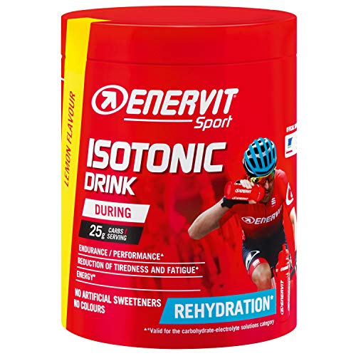 Enervit Sport Isotonic Drink Bebida isotónica en polvo de electrolitos para deportes de resistencia, bebida isotónica para uso regular en el deporte, limón, lata de 420 g