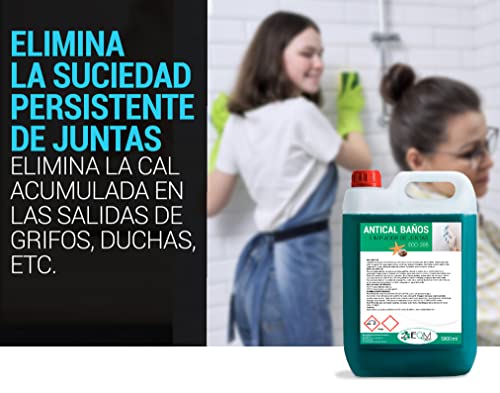 EQM SOLUCIONES QUÍMICAS | ECO-205 | 5L | Antical-Desincrustante para Baños | Ideal para limpieza de juntas de azulejos | Elimina manchas amarillas y de óxido