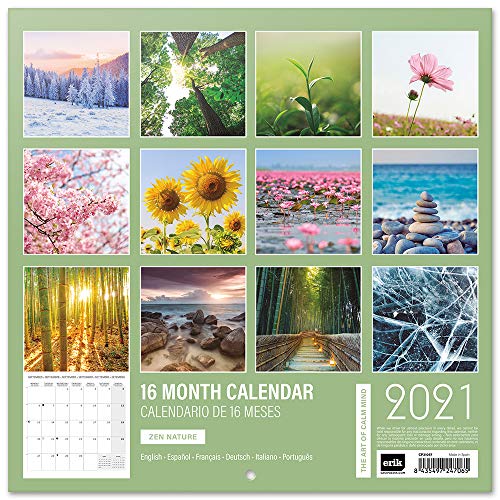 ERIK - Calendario de pared 2021 Zen Nature, 30x30 cm