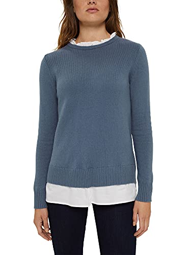 Esprit 990ee1i308 Suéter, 420/Gris/Azul, M para Mujer