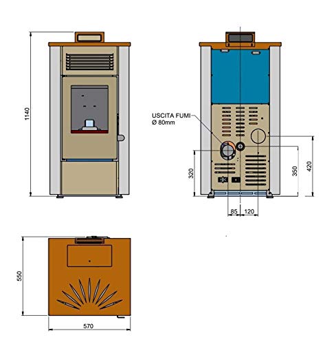 Estufa de pellets 14 kW (blanco)