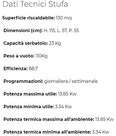 Estufa de pellets 14 kW (blanco)