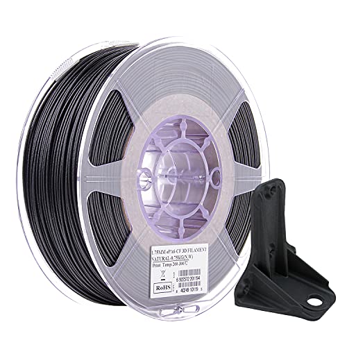 eSUN Filamento Nylon Fibra de Carbono Mejorado 1.75mm, Impresora 3D Filamento PA6-CF, Precisión Dimensional +/- 0.05mm, 0.75KG Carrete para Filamento de Impresión 3D, Natural