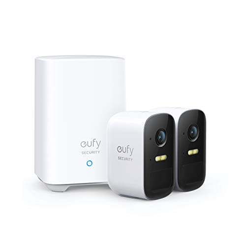 eufy Security Sistema de Cámara Vigilancia WiFi Exterior Inalámbrica eufyCam 2C, Cámara de Seguridad, 180 días Autonomía de la Batería, HD 1080p, IPX65, Visión Nocturna, Compatible con Alexa