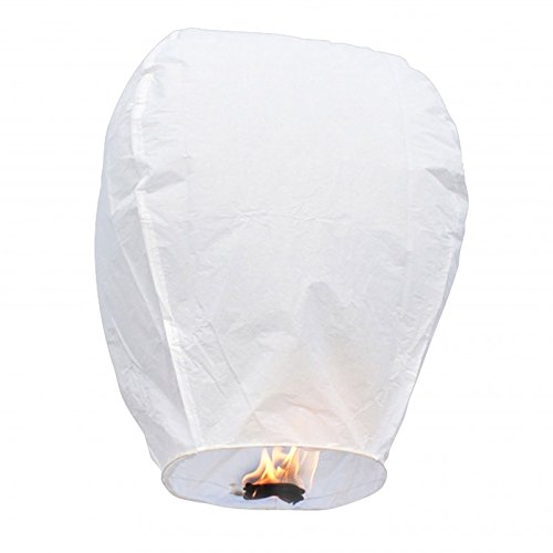 EUTOPICA Farolillos Voladores 100% Bio - Sky Lanterns | Pack 10 u. (Blanco) | #PaFarolilloElMio