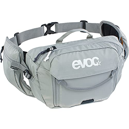 Evoc Sac Hip Pack 3l + poche 1.5l Cinturón de hidratación, Gris, 4,5 litres Unisex Adulto