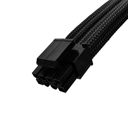 EZDIY-FAB EPS 8 pines hembra a CPU de 8 pines (4+4) ATX macho de 4 pines adaptador de alimentación convertidor cable de extensión para placa base de 11,8 pulgadas (30 cm), color negro