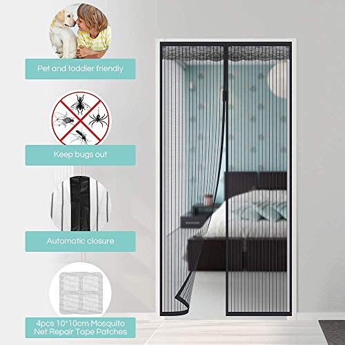 Faburo 210 * 90cm Mosquitera Magnética para Puertas, Mosquitera Puerta Magnetica para Puertas Cortina de Sala de Estar la Puerta del Balcón Puerta