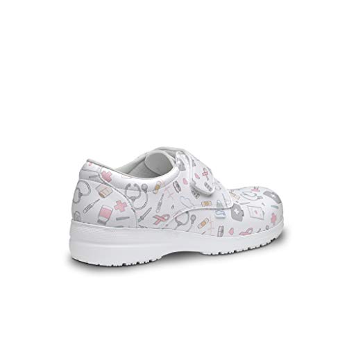 FELIZ CAMINAR - Zapatos Estampados Sanitarios Atom Sanitario/Antideslizantes y Cómodos para Mujer/Clínicas, Veterinarios, Hospital, Geriátricos (40)