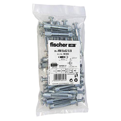 Fischer - la cavidad metálica de fijación hm 6x52 sb (20) el artículo 048 043 cantidad: 1