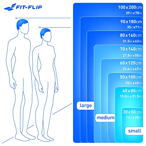 Fit-Flip Toalla Microfibra – en 11 Colores, 8 tamaños – compacta, Ultraligera y de Secado rápido – Toallas Gimnasio – Toalla Gym, Toalla Viaje y Toalla Piscina (50x100cm Azul Oscuro + Bolsa)