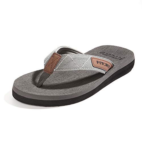 FITORY Chanclas de Hombre para la Playa Sandalias Comodo de Verano para Interior o Exterior Gris Talla 39 EU