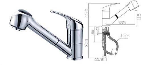 FLEXO ACERO INOXIDABLE 1,5 M PARA FREGADERA EXTRAIBLE