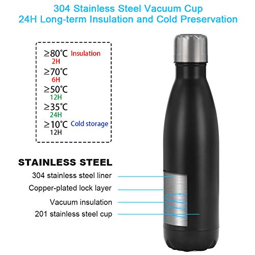 flintronic 500ML Taza de Viaje Pantalla LCD Táctil Inteligente,Termo Taza con Esterilización UV Y Modo Recordatorio,Frasco de Vacío de Acero Inoxidable,Térmica de Doble Pared, con Portavasos y Cepillo