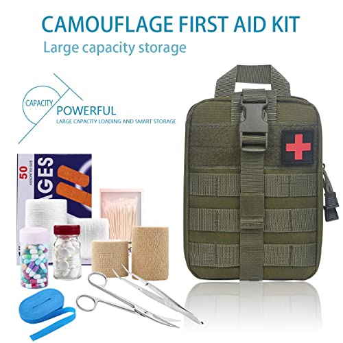 flintronic Bolso Médico , Riñonera Táctica de Emergencia, Riñonera Militar para Hombre, Riñonera de Gran Capacidad, Bolso Impermeable con Múltiples Bolsillos,Color Médico Verde