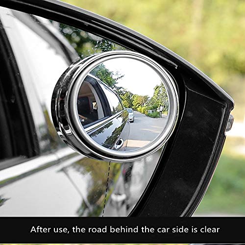 FLZONE Coche Retrovisores de Ángulo Muerto,2 PCS Punto Ciego del Automóvil Clase HD Universal Impermeable Sin Marco Ajustable Giratorio de 360 °Espejo Retrovisor