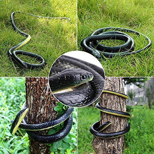 Focket Serpiente de Goma, 130 cm de Largo Realista Soft Soft Rubber Snake Garden Props Funny Joke Prank Toy como un Gran Regalo para Tus Amigos