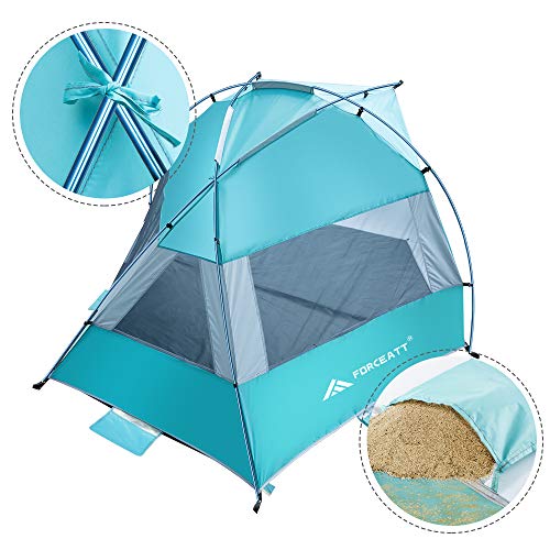 Forceatt 3-4 People Beach Camping Shade Tent,Sunscreen UPF50 +, Simple Installation, Light and Easy to Carry, Seaside Vacation Beach Camping is The First Choice.